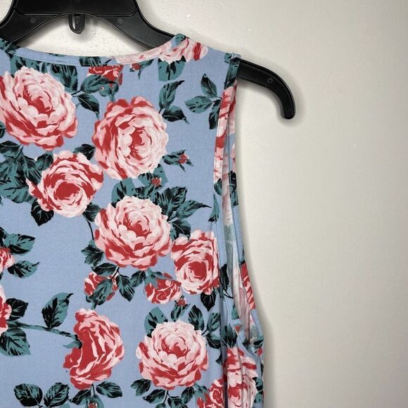 Show Me Your MuMu Dress Women Small S Grayson Tunic Floral Mini Deep-V Blue Pink - Picture 5 of 7